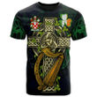 1sttheworld Ireland T-Shirt - Garrett Irish Family Crest and Celtic Cross A7