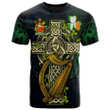 1sttheworld Ireland T-Shirt - Muschamp Irish Family Crest and Celtic Cross A7
