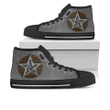 Celticone Men's High Top Shoes - Wicca Metal Pentacle - BN21