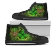 Celtic Green Man High Top Shoes - Green Man with Celtic Patterns - BN30