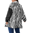 Scotland Coat - Scotland Women's Borg Fleece Stand-up Collar Coat With Zipper Closure - Zebra Skin (You can Personalize Custom Text) A7