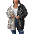 New Zealand Silver Fern Coat - New Zealand Silver Fern Women's Borg Fleece Stand-up Collar Coat With Zipper Closure - Snake Skin (You can Personalize Custom Text) A7