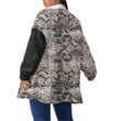 Scotland Coat - Scotland Women's Borg Fleece Stand-up Collar Coat With Zipper Closure - Snake Skin (You can Personalize Custom Text) A7