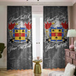 USA Champion American Family Crest - Blackout Curtains with Hooks Luxury Marble A7