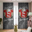 USA Fry American Family Crest - Blackout Curtains with Hooks Luxury Marble A7