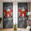USA Felt American Family Crest - Blackout Curtains with Hooks Luxury Marble A7