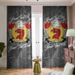 USA Monro American Family Crest - Blackout Curtains with Hooks Luxury Marble A7