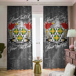 USA Heathcote American Family Crest - Blackout Curtains with Hooks Luxury Marble A7