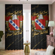 Strother American Family Crest - Blackout Curtains with Hooks Luxury Marble A7 | 1sttheworld
