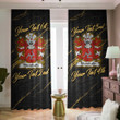 Wales Rheinhallt Reginald King of Man Welsh Family Crest Blackout Curtains with Hooks Luxury Marble A7