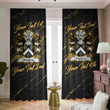 Wales Malpas Sir David Descended from Owain Welsh Family Crest Blackout Curtains with Hooks Luxury Marble A7