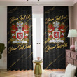 Wales Grey or Gray lords of Powys Welsh Family Crest Blackout Curtains with Hooks Luxury Marble A7