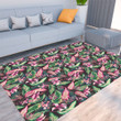 Floor Mat - Pretty Pink Tropical Summer Foldable Rectangular Thickened Floor Mat A7