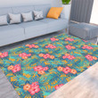 Floor Mat - Tropical Hawaiian Pattern With Snakes Foldable Rectangular Thickened Floor Mat A7