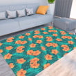 Floor Mat - Tropical Flowers And Palm Leaves On Foldable Rectangular Thickened Floor Mat A7