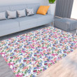 Floor Mat - Majestic Multicolor Small Flowers Foldable Rectangular Thickened Floor Mat A7