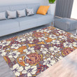 Floor Mat - Tropical Hibiscus Flower With Tapa Tribal Tattoo Foldable Rectangular Thickened Floor Mat A7