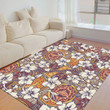 Floor Mat - Tropical Hibiscus Flower With Tapa Tribal Tattoo Foldable Rectangular Thickened Floor Mat A7 | 1sttheworld