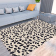 Floor Mat - White Leopard Skin Foldable Rectangular Thickened Floor Mat A7