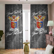 Oughton Family Crest - Blackout Curtains with Hooks Luxury Marble A7