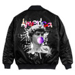 The United States of America Jacket - David Blowing Pink Bubble Gum Bomber Jacket A7