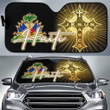 Haiti Auto Sun Shades - Jesus Saves Religion God Christ Cross Faith A7 | 1sttheworld