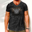 V-Neck T-Shirt - Fenrir Viking Shield V-Neck T-Shirt A7 | 1sttheworld