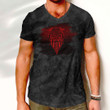 V-Neck T-Shirt - Eye Of Odin Red V-Neck T-Shirt A7 | 1sttheworld