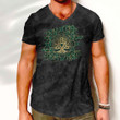 V-Neck T-Shirt - Tree Of Life With Triquetra Malachite And Gold V-Neck T-Shirt A7 | 1sttheworld