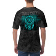 V-Neck T-Shirt - Viking God Odin Allfather In Asgard Raven God Cyan V-Neck T-Shirt A7