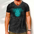 V-Neck T-Shirt - Vikings Thor Godmask V-Neck T-Shirt A7 | 1sttheworld