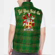 Ireland Blunden Irish Family Crest Padded Vest Jacket - Irish National Tartan A7