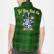 Ireland Blood Irish Family Crest Padded Vest Jacket - Irish National Tartan A7