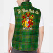 Ireland George Irish Family Crest Padded Vest Jacket - Irish National Tartan A7