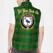 Ireland House of O CROWLEY Irish Family Crest Padded Vest Jacket - Irish National Tartan A7