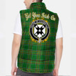 Ireland House of O CONNOLLY Irish Family Crest Padded Vest Jacket - Irish National Tartan A7