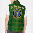 Ireland House of WALL Irish Family Crest Padded Vest Jacket - Irish National Tartan A7