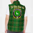Ireland House of O HENNESSY Irish Family Crest Padded Vest Jacket - Irish National Tartan A7