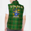 Ireland Holland Irish Family Crest Padded Vest Jacket - Irish National Tartan A7