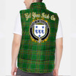 Ireland House of MACAULIFFE Irish Family Crest Padded Vest Jacket - Irish National Tartan A7