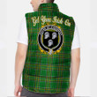 Ireland House of O KENNEDY Irish Family Crest Padded Vest Jacket - Irish National Tartan A7