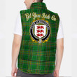 Ireland House of MACCOGHLAN Irish Family Crest Padded Vest Jacket - Irish National Tartan A7
