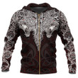 1sttheworld Clothing - Three Wolf With Yggdrasil Zip Hoodie A35