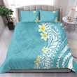 Hawaii Aloha Bedding Set Plumeria Vintage - Turquoise NH24 | 1sttheworld.com