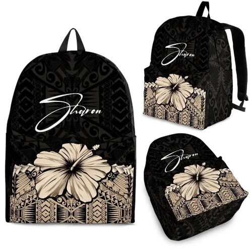 (Custom) Sharon Polynesian Backpack Hibiscus Personal Signature A02