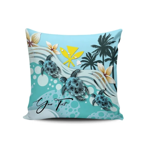 (Custom) Hawaii Pillow Cases - Blue Turtle Hibiscus Personal Signature  A24