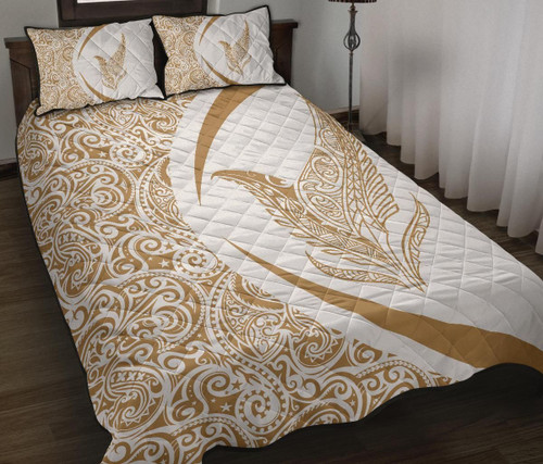 New Zealand Silver Fern Maori Quilt Bed Set - Circle Style 02 J91