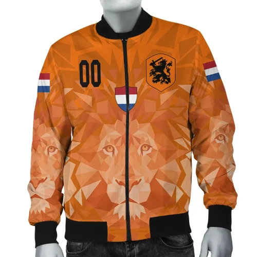 (Custom) Netherlands Lion Bomber Jacket Euro Soccer A27