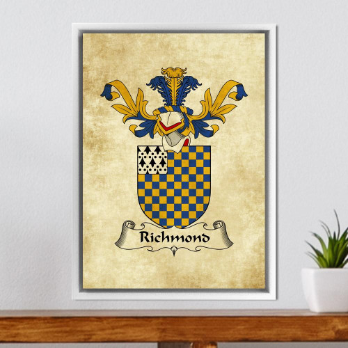 Richmond Family Crest Framed Wrapped Canvas A7