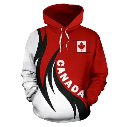 Canada Hoodie Coat Of Arms Fire Style J71